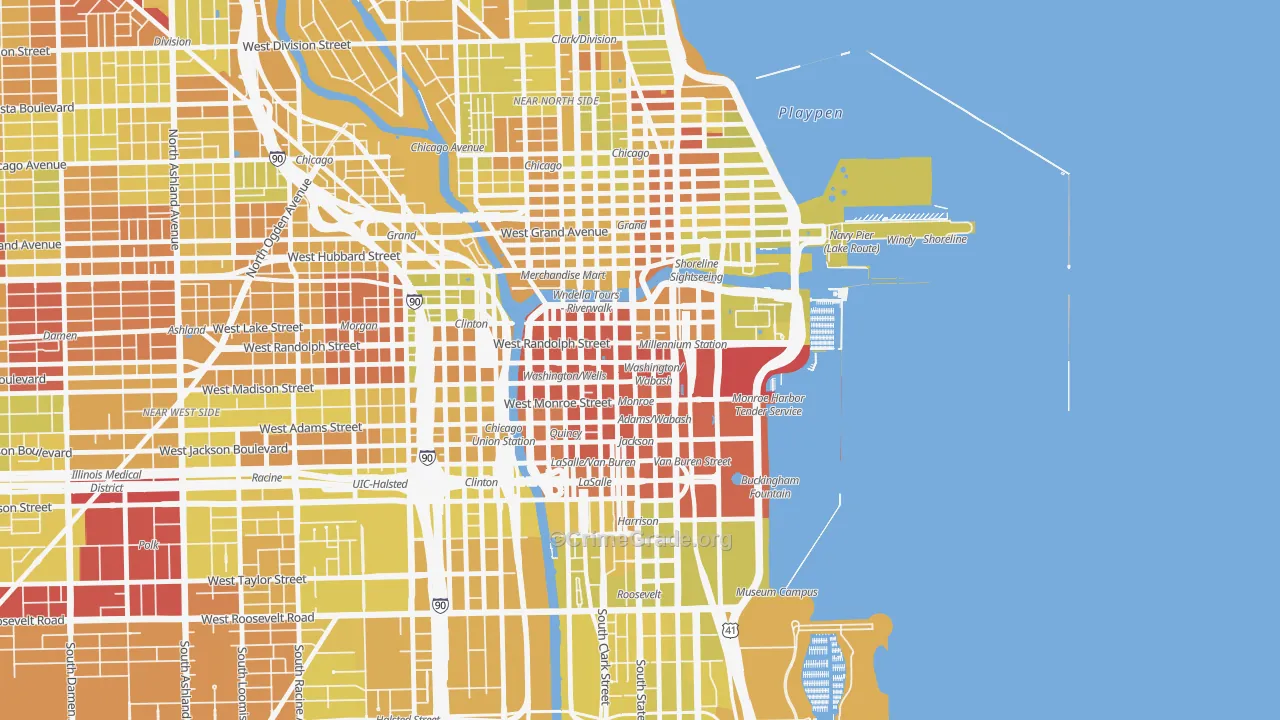 60602, IL Map of Vehicle Theft Rates