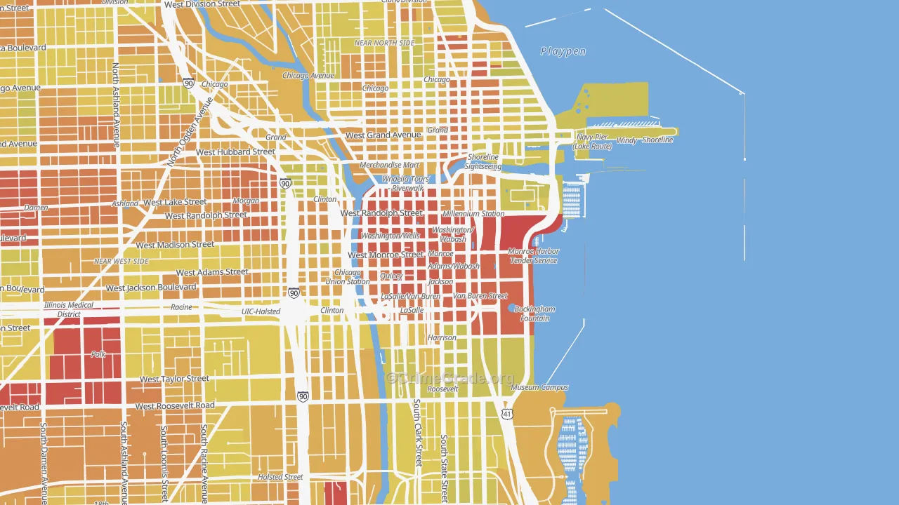 60603, IL Map of Vehicle Theft Rates