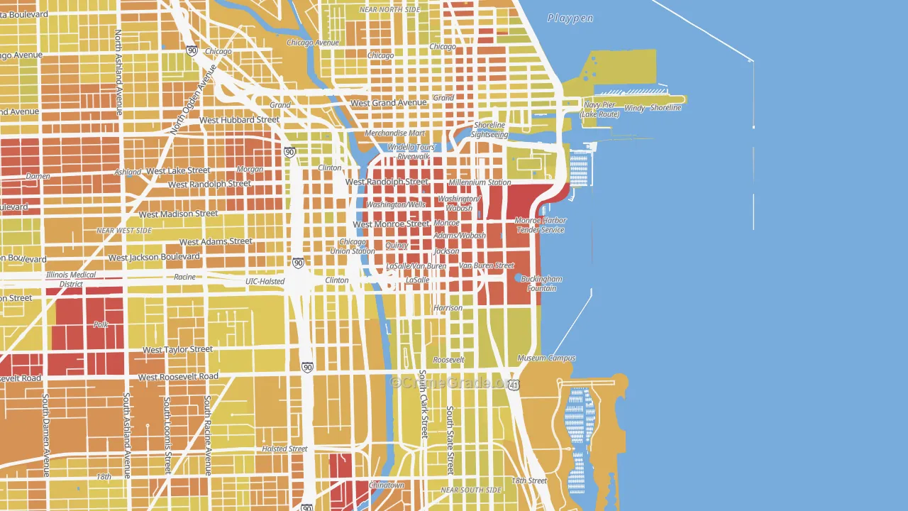 60604, IL Map of Vehicle Theft Rates