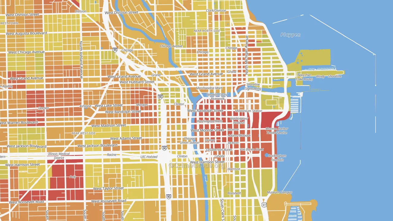 60606, IL Map of Vehicle Theft Rates