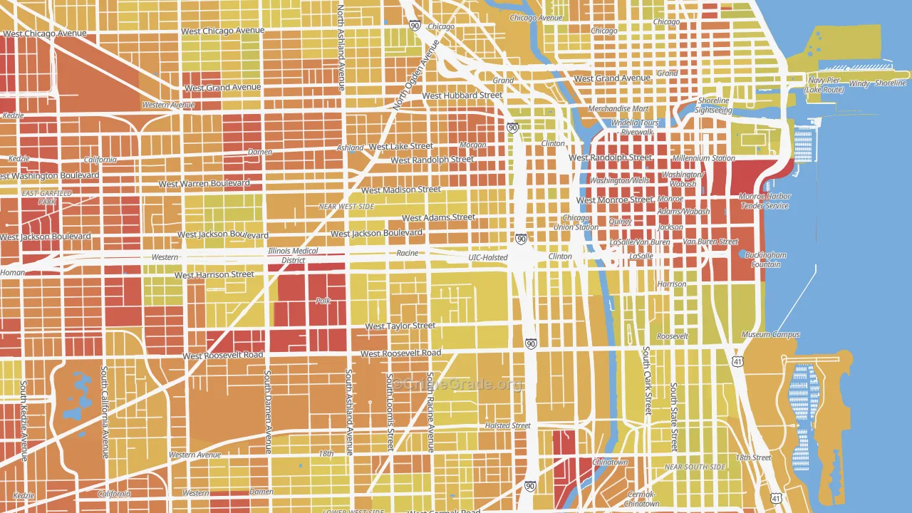 60607, IL Map of Vehicle Theft Rates
