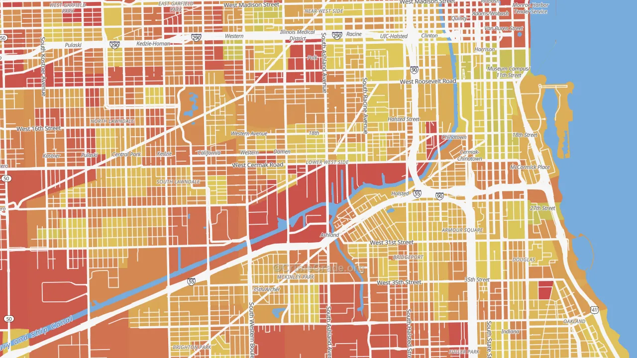60608, IL Map of Vehicle Theft Rates