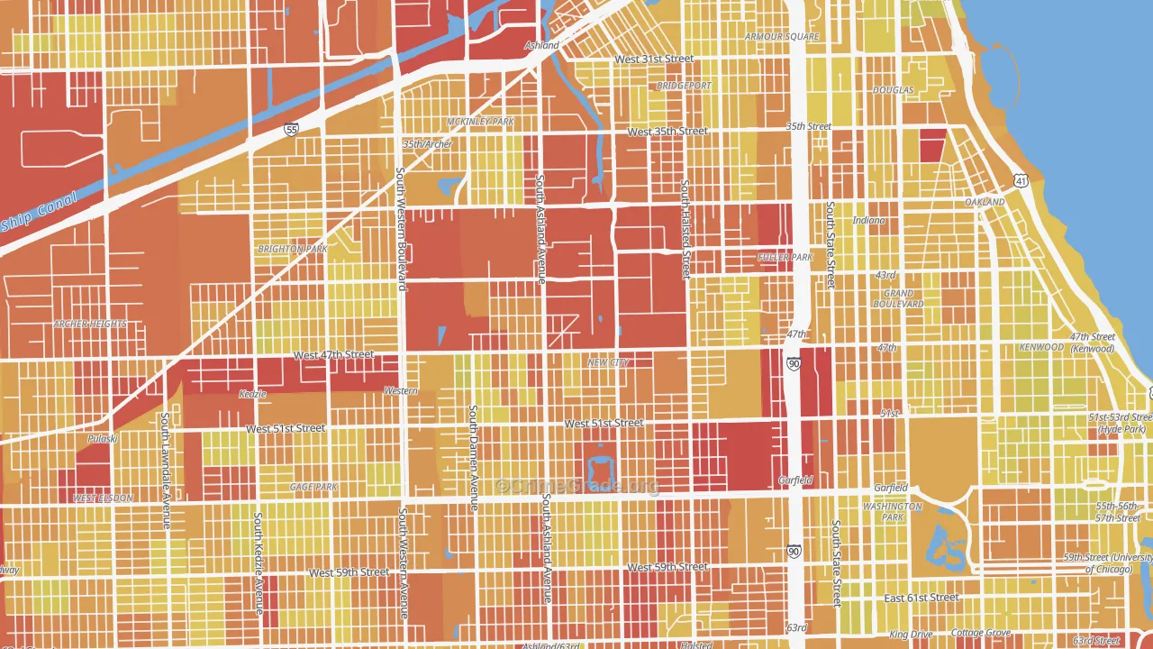 60609, IL Map of Vehicle Theft Rates