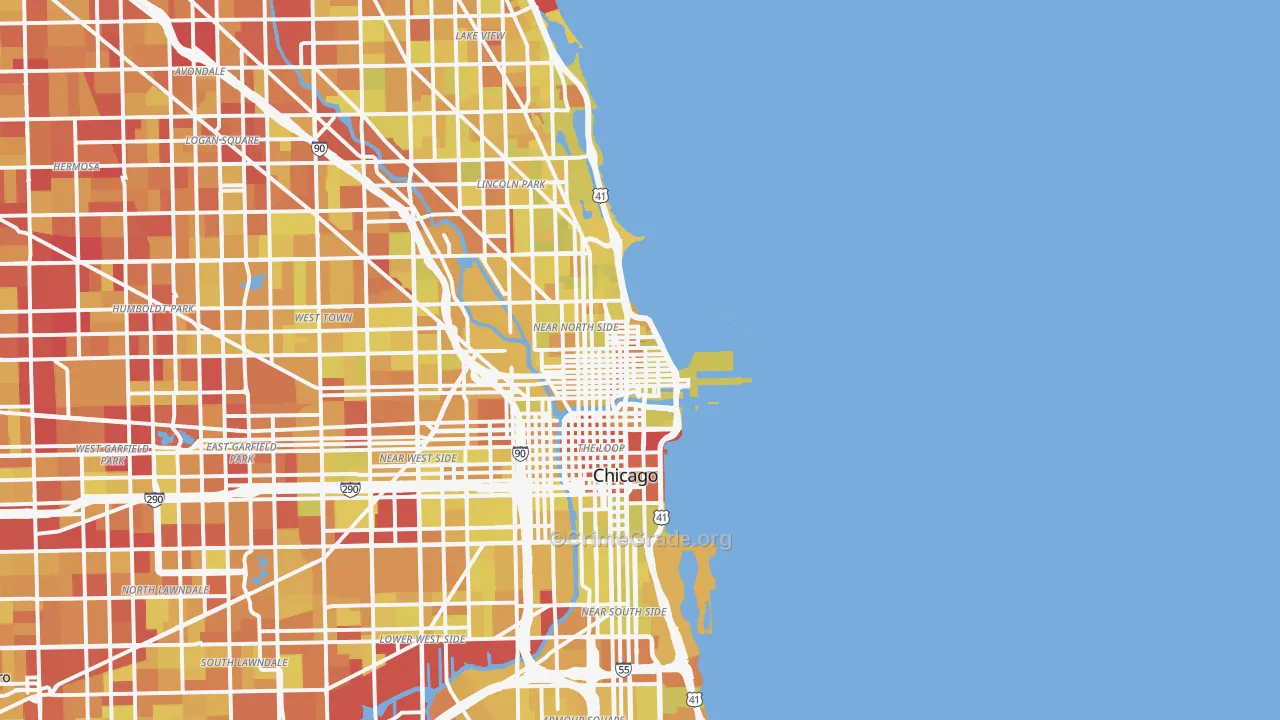 60611, IL Map of Vehicle Theft Rates