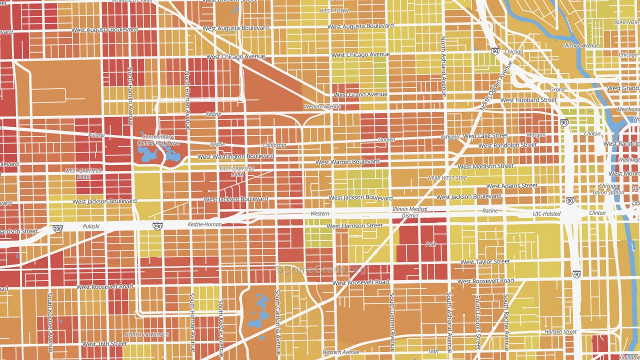 60612, IL Map of Vehicle Theft Rates