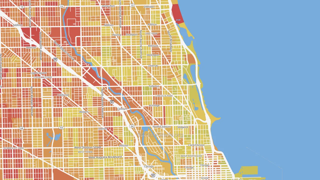 60614, IL Map of Vehicle Theft Rates