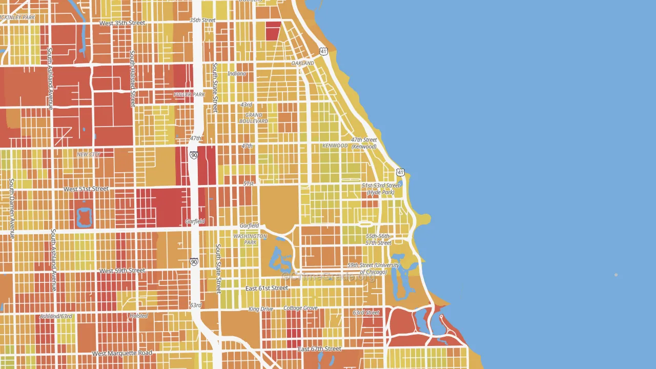 60615, IL Map of Vehicle Theft Rates