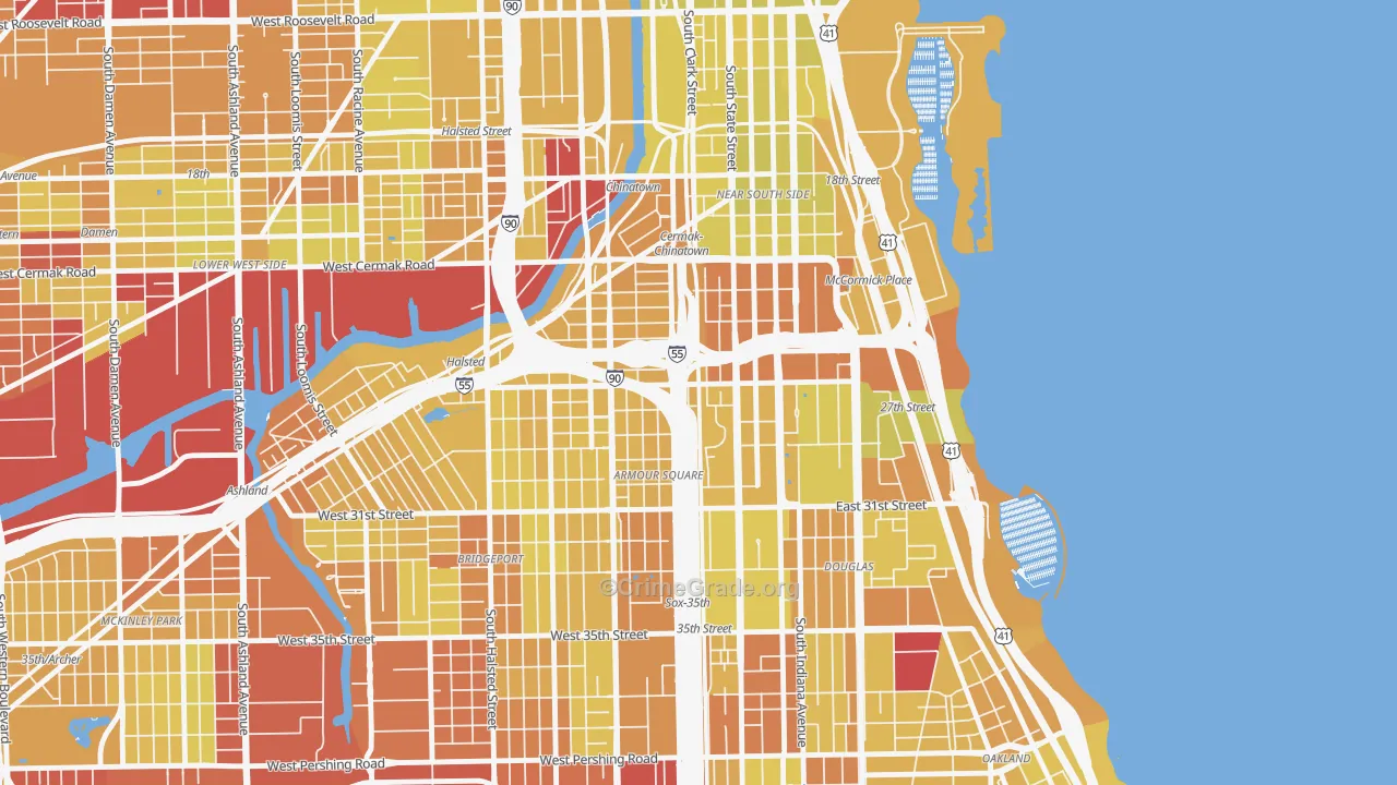 60616, IL Map of Vehicle Theft Rates
