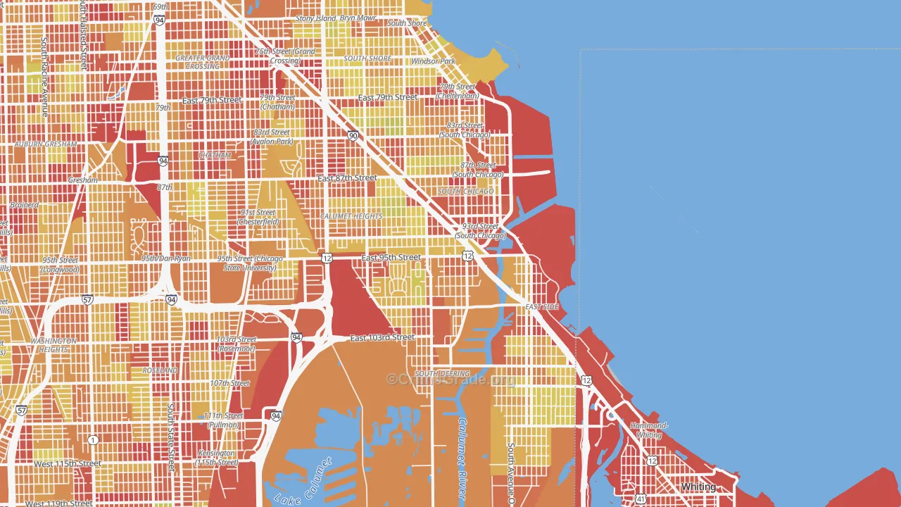 60617, IL Map of Vehicle Theft Rates