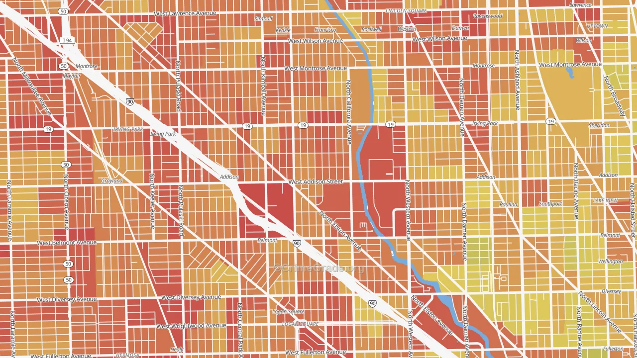 60618, IL Map of Vehicle Theft Rates