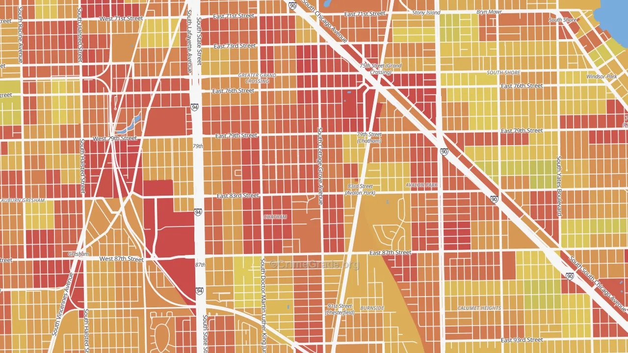 60619, IL Map of Vehicle Theft Rates