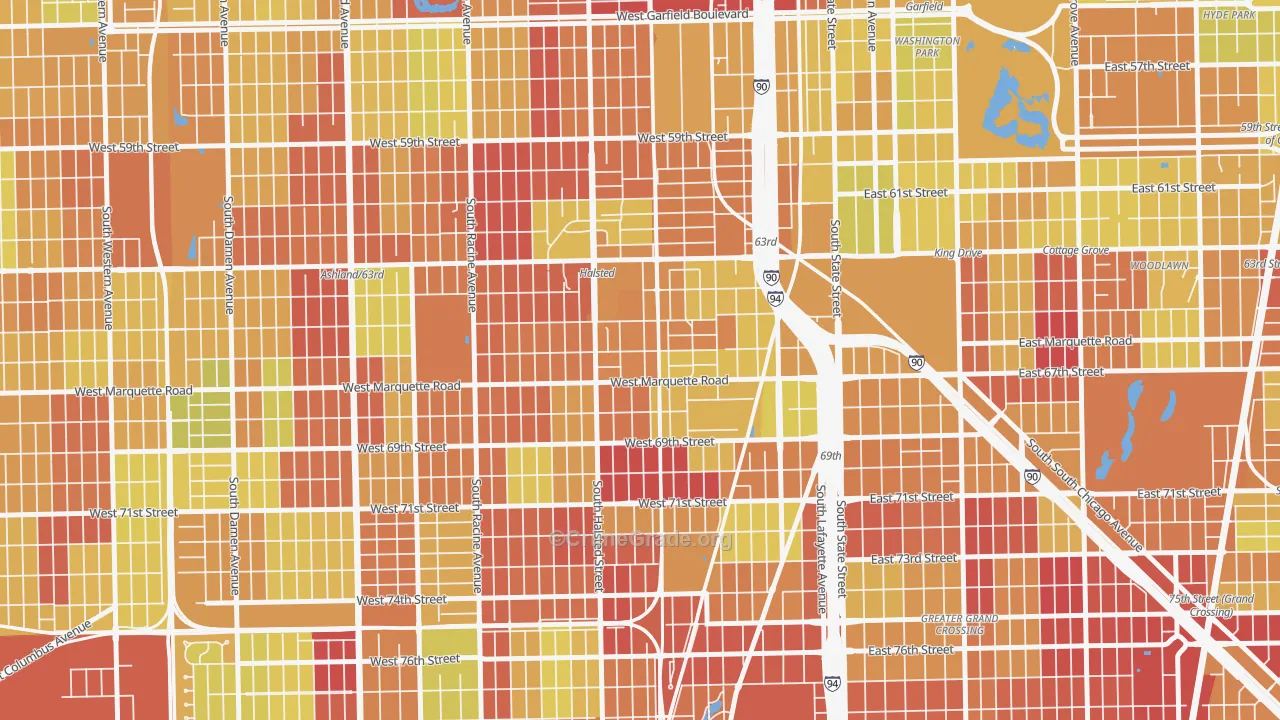 60621, IL Map of Vehicle Theft Rates