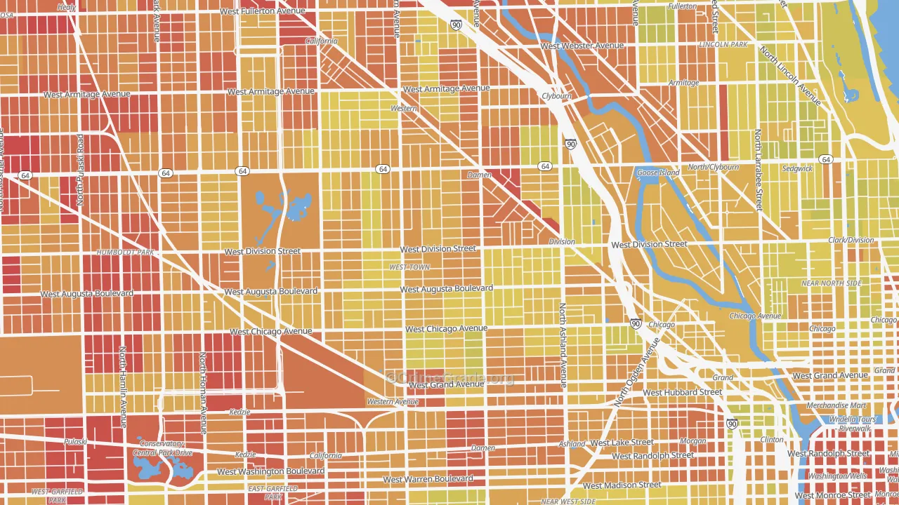 60622, IL Map of Vehicle Theft Rates