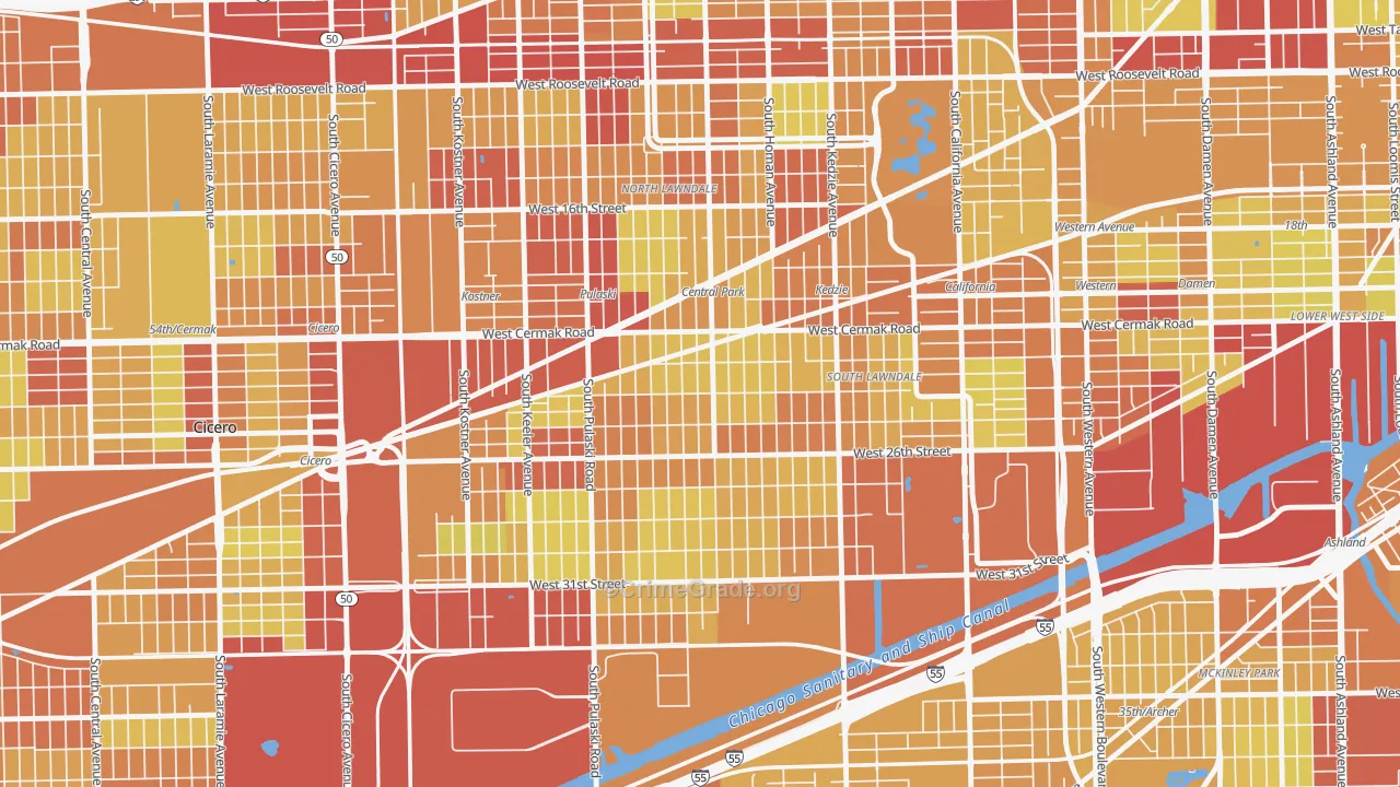 60623, IL Map of Vehicle Theft Rates
