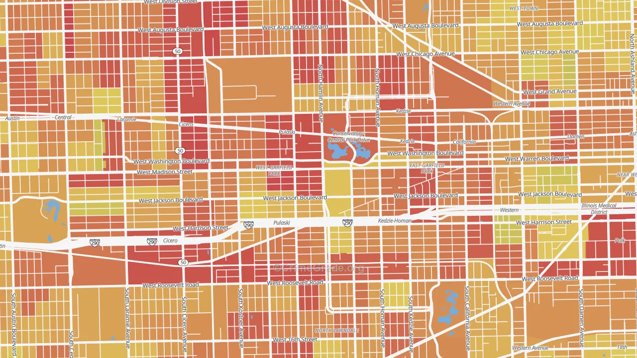 60624, IL Map of Vehicle Theft Rates