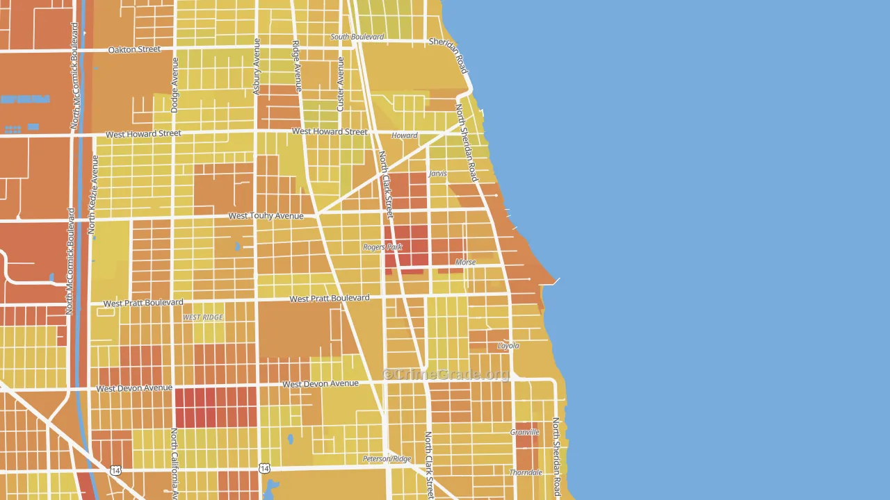 60626, IL Map of Vehicle Theft Rates