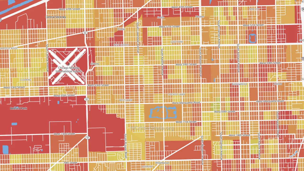 60629, IL Map of Vehicle Theft Rates