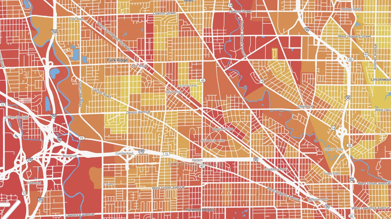 60631, IL Map of Vehicle Theft Rates