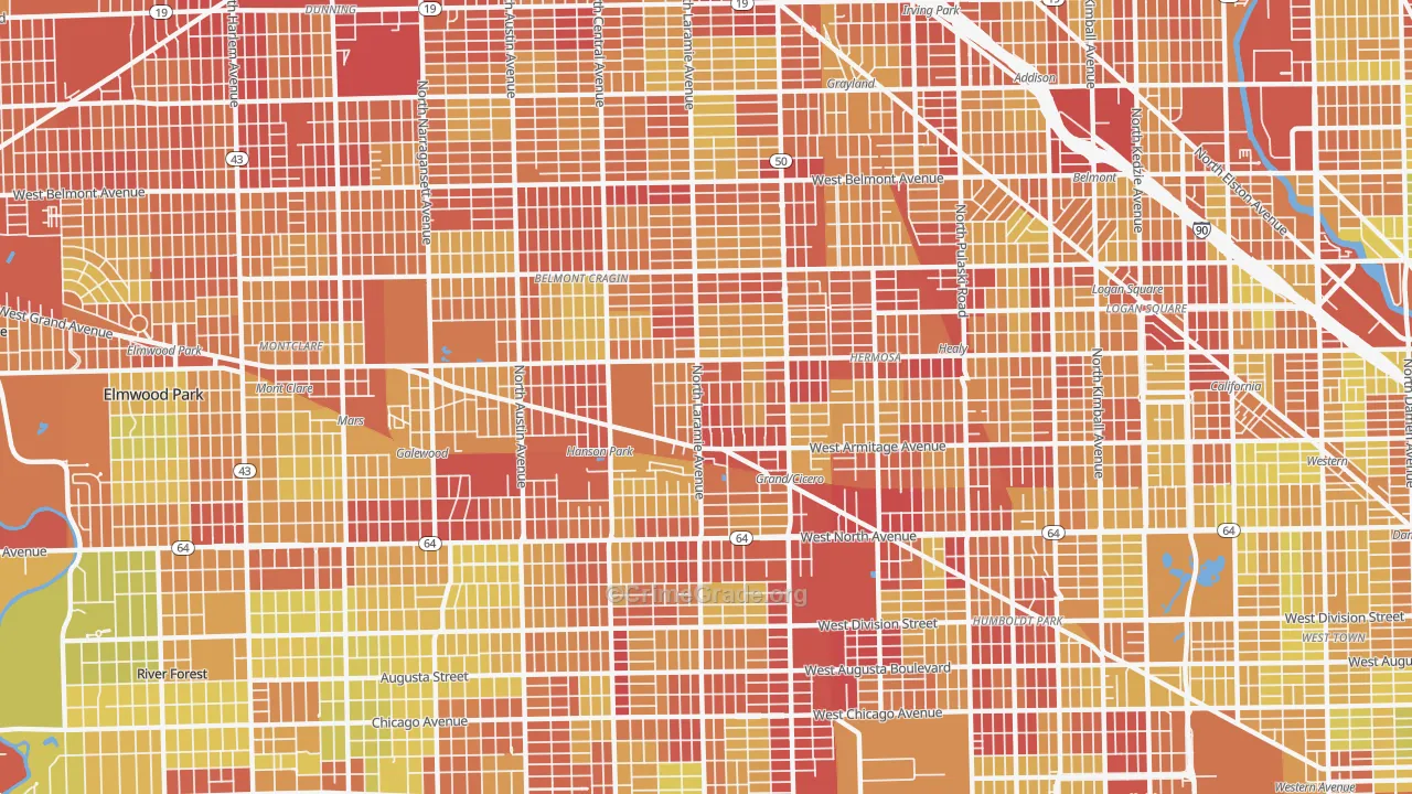 60639, IL Map of Vehicle Theft Rates