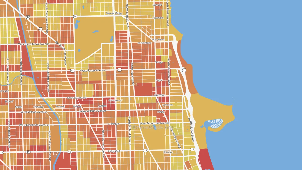 60640, IL Map of Vehicle Theft Rates