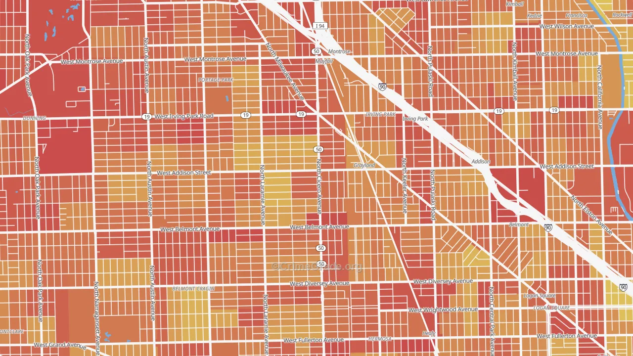 60641, IL Map of Vehicle Theft Rates