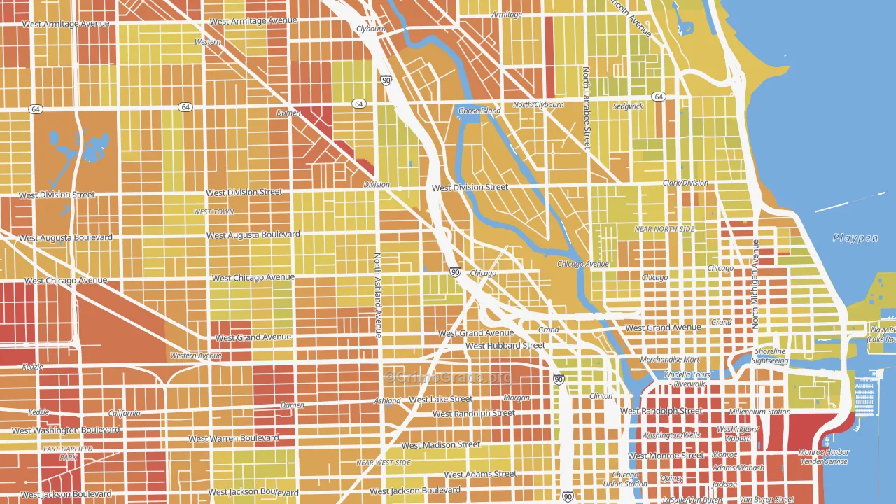 60642, IL Map of Vehicle Theft Rates