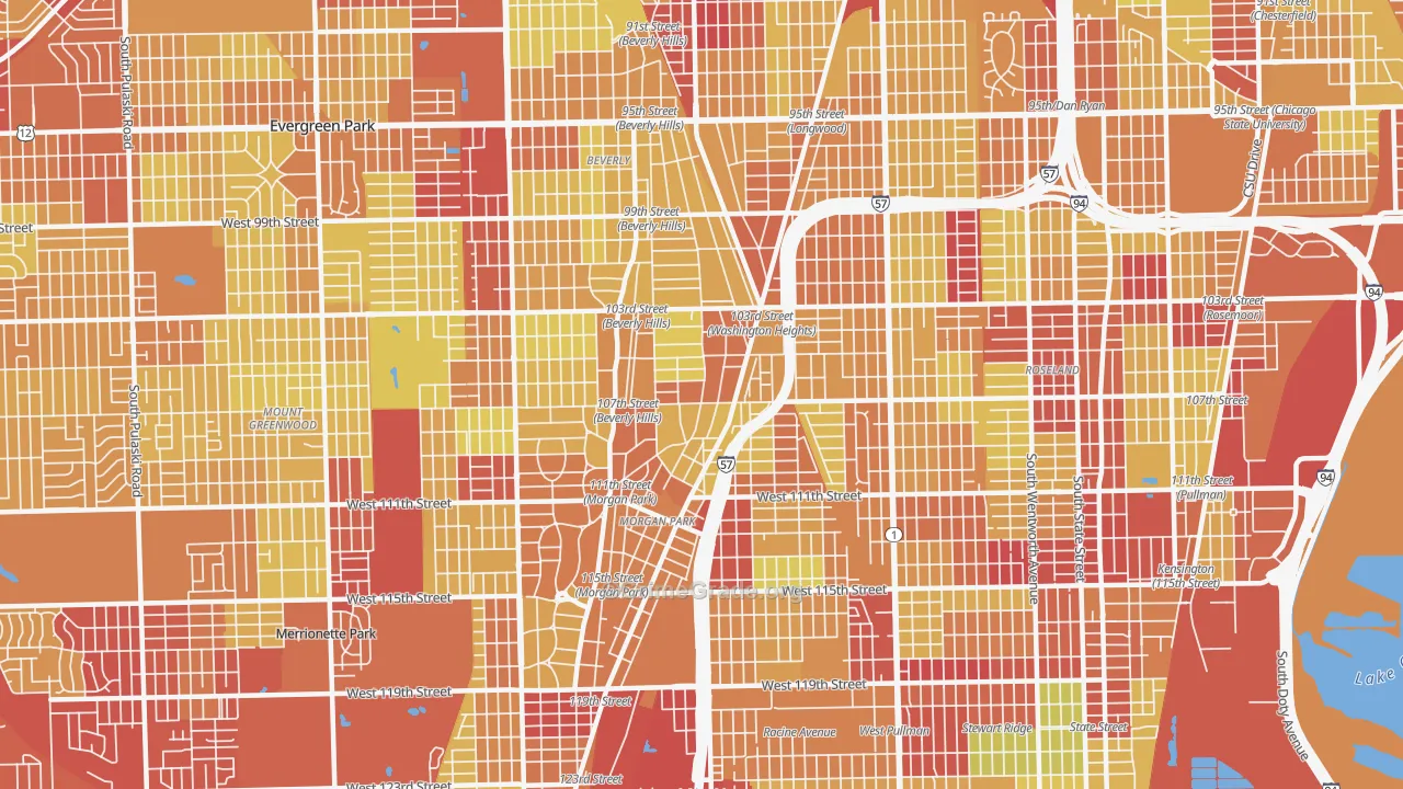 60643, IL Map of Vehicle Theft Rates
