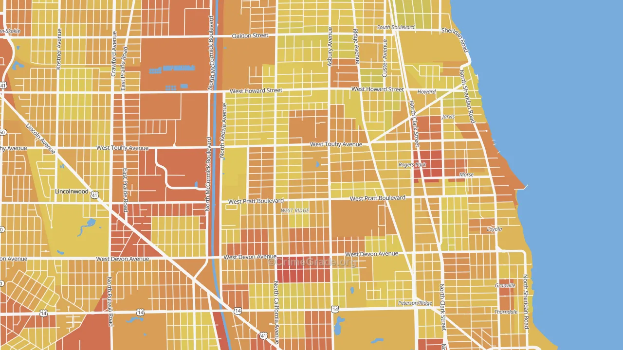 60645, IL Map of Vehicle Theft Rates