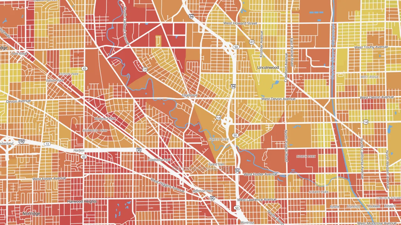 60646, IL Map of Vehicle Theft Rates
