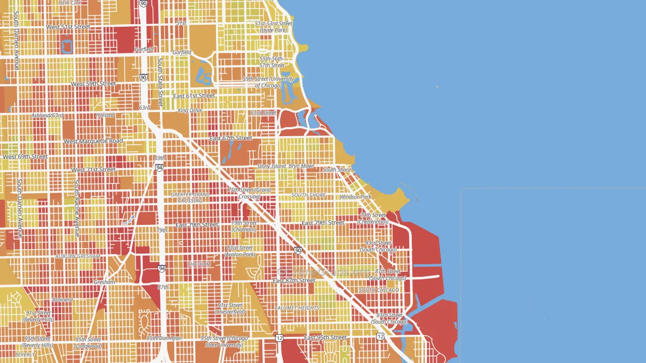 60649, IL Map of Vehicle Theft Rates
