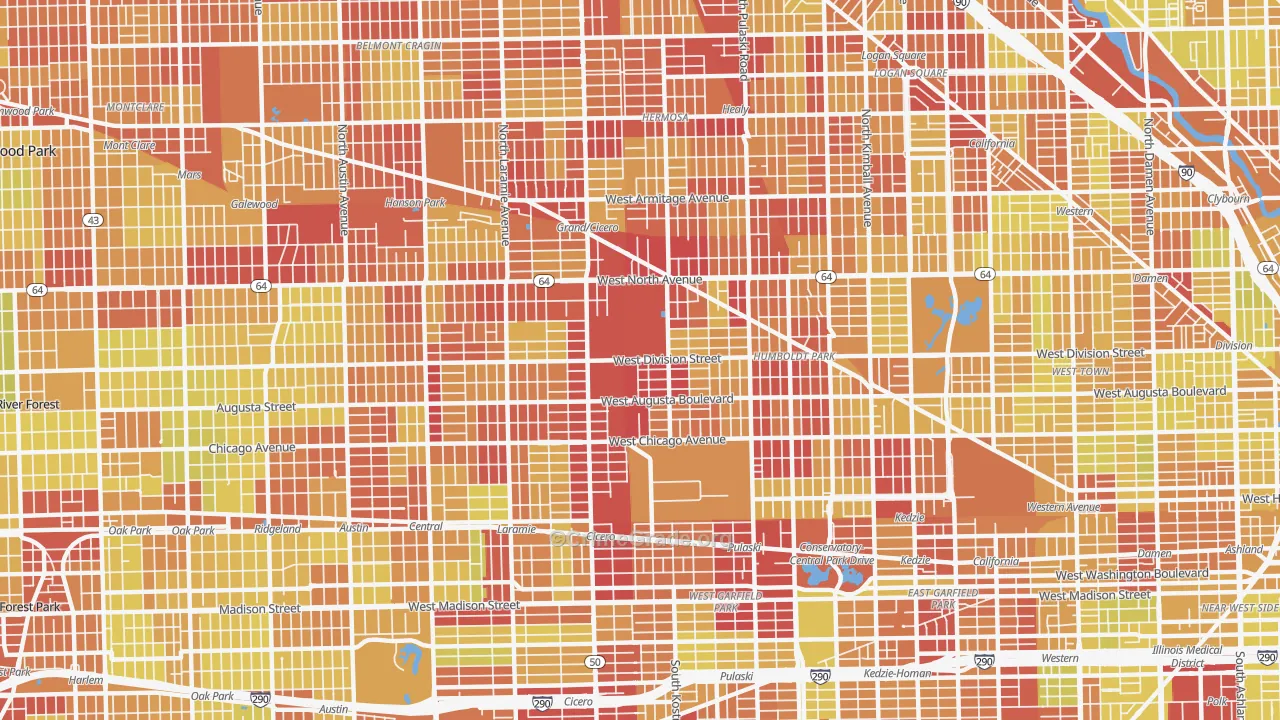 60651, IL Map of Vehicle Theft Rates