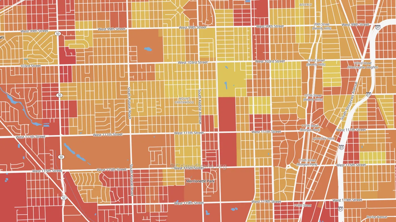 60655, IL Map of Vehicle Theft Rates
