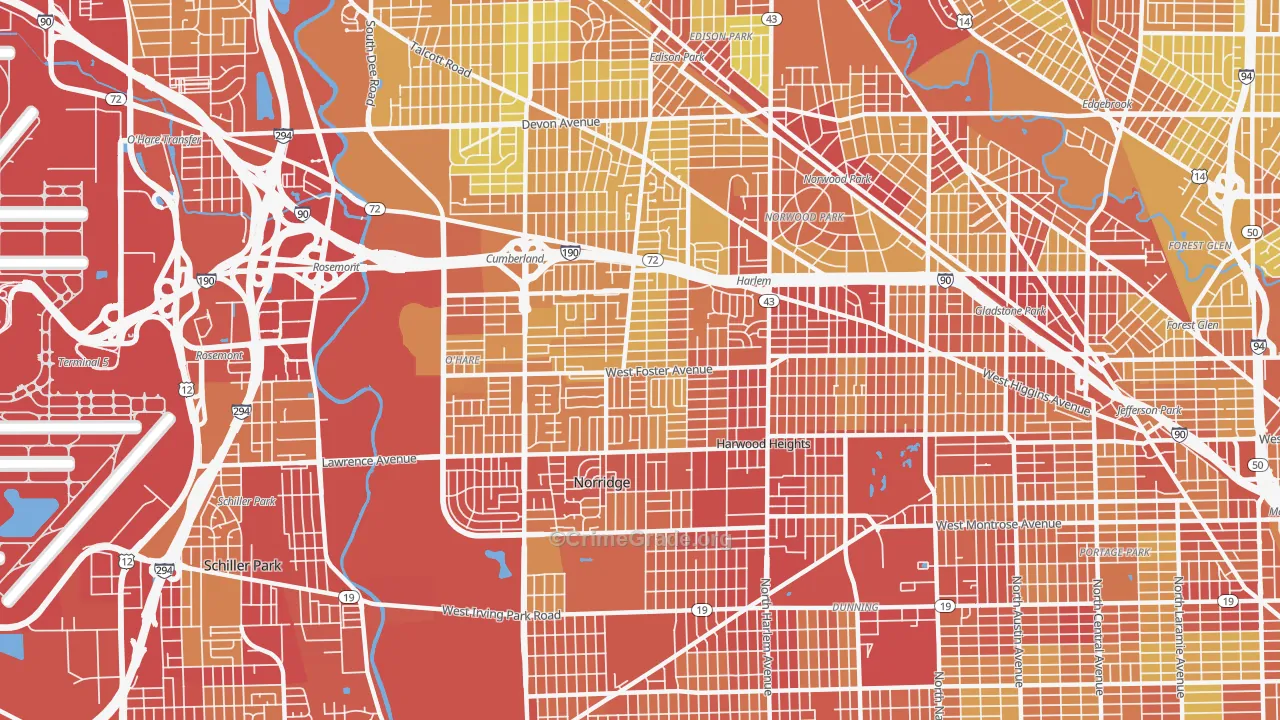60656, IL Map of Vehicle Theft Rates