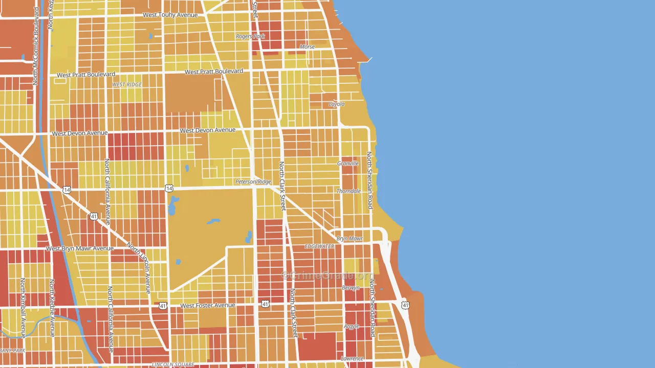 60660, IL Map of Vehicle Theft Rates