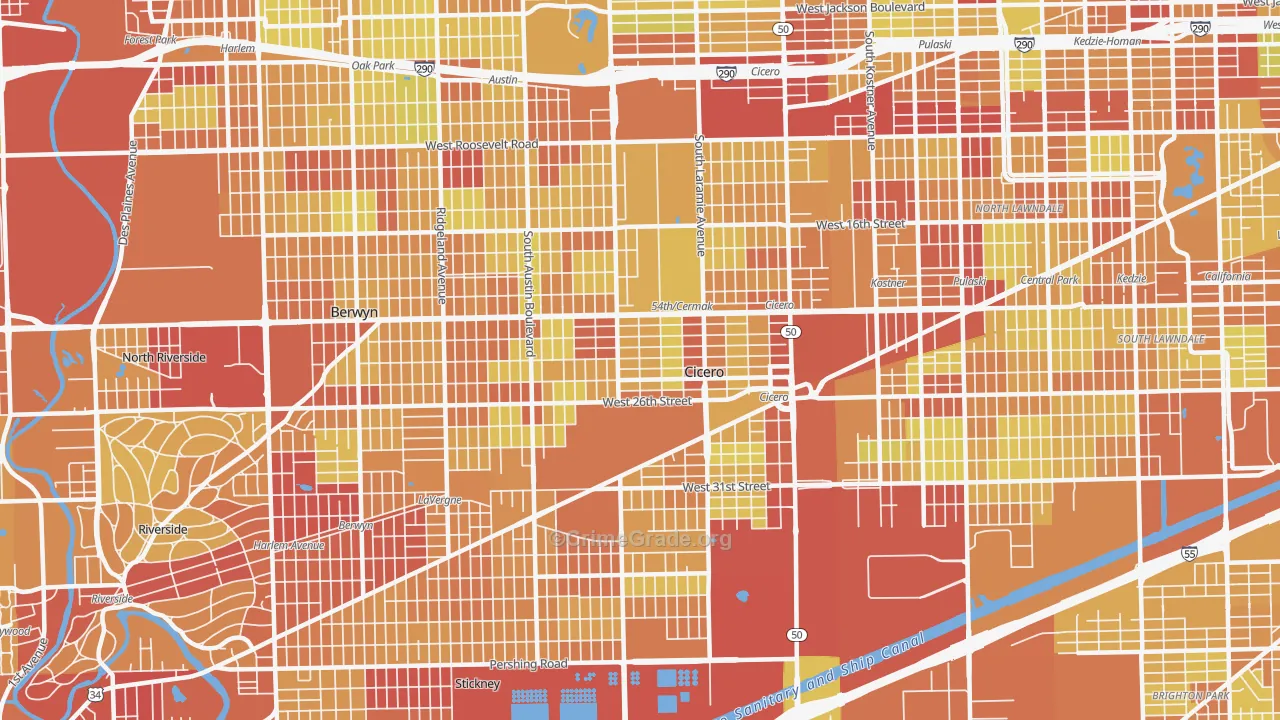 60804, IL Map of Vehicle Theft Rates