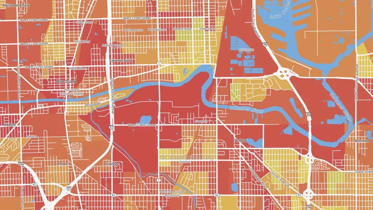 60827, IL Map of Vehicle Theft Rates