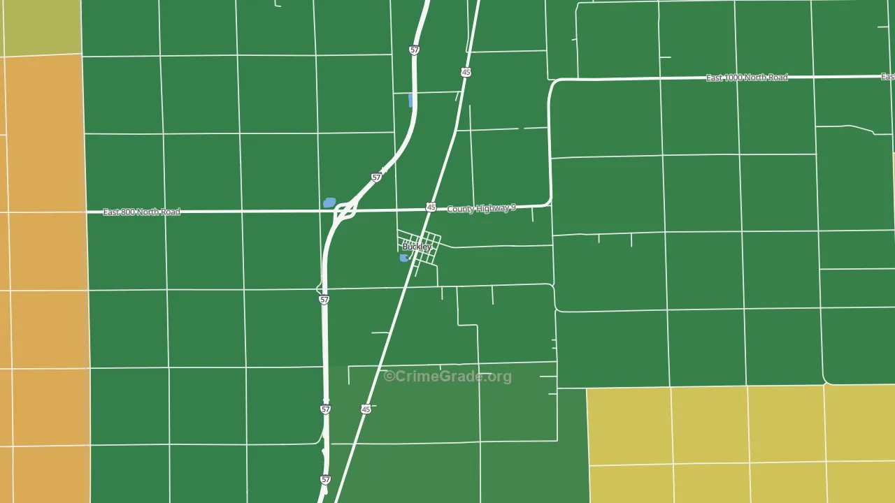 60918, IL Map of Vehicle Theft Rates