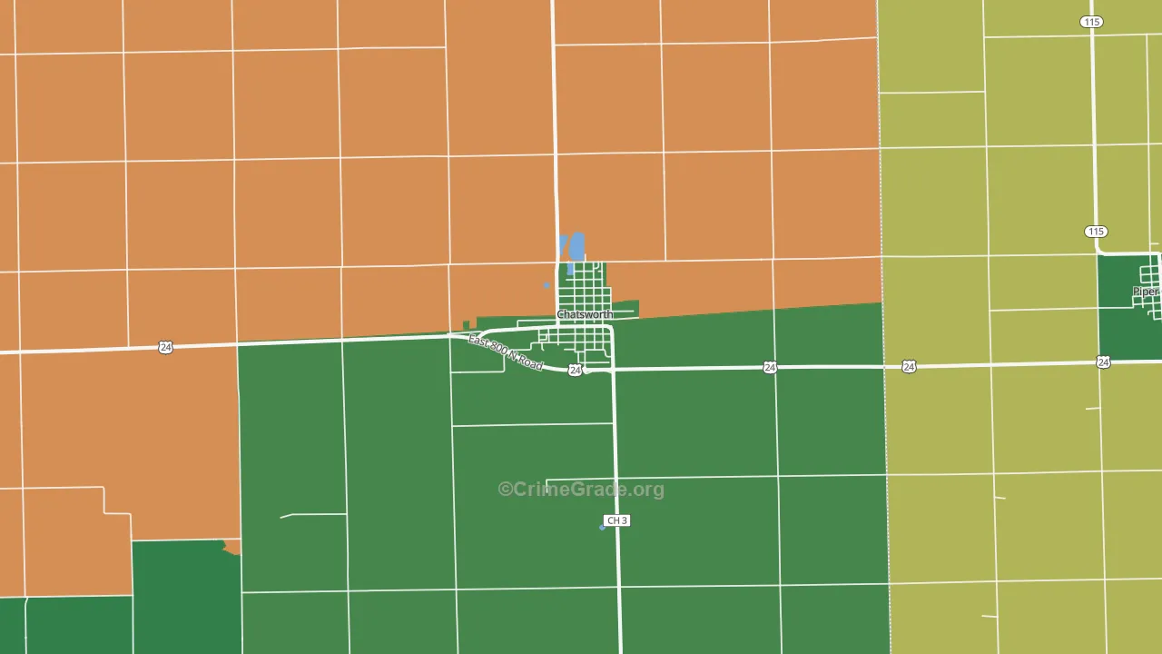 60921, IL Map of Vehicle Theft Rates