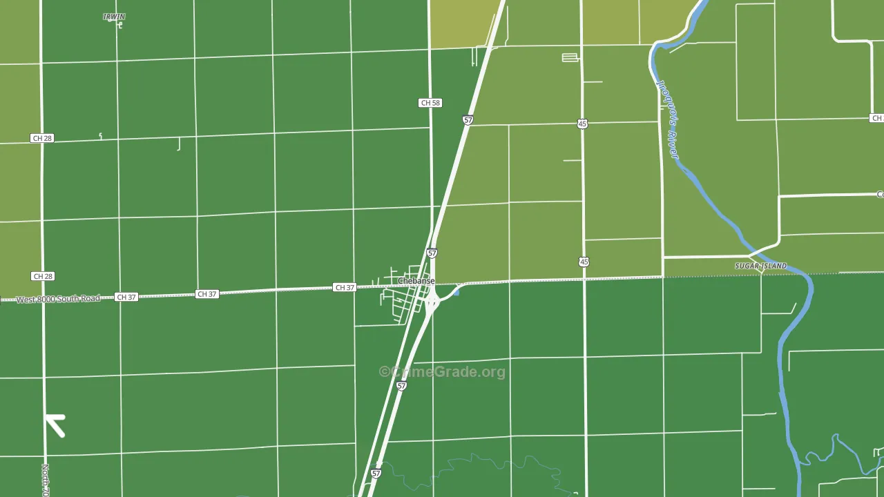60922, IL Map of Vehicle Theft Rates