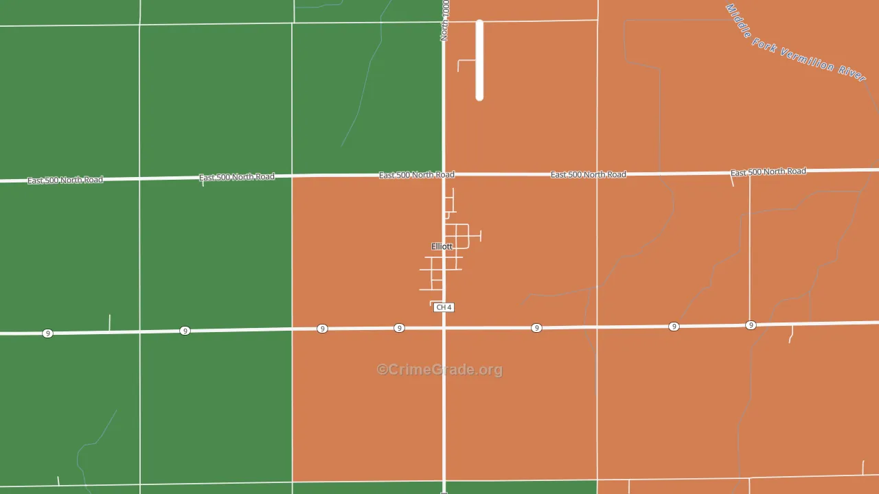 60933, IL Map of Vehicle Theft Rates