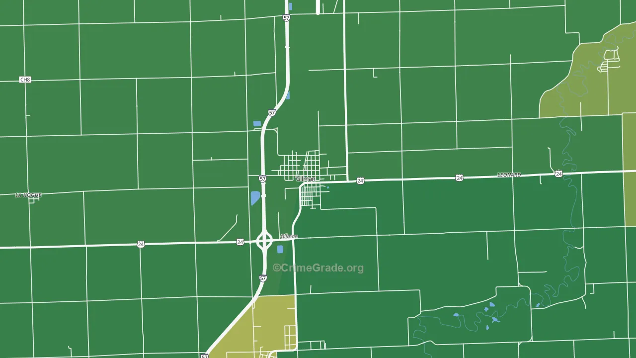 60938, IL Map of Vehicle Theft Rates