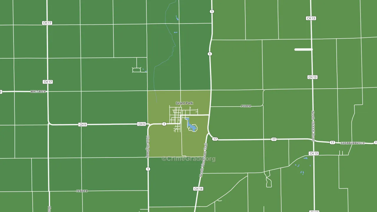 60940, IL Map of Vehicle Theft Rates