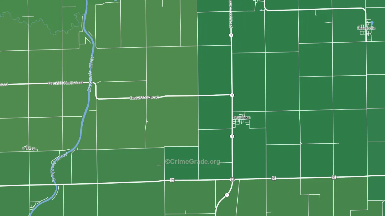 60951, IL Map of Vehicle Theft Rates