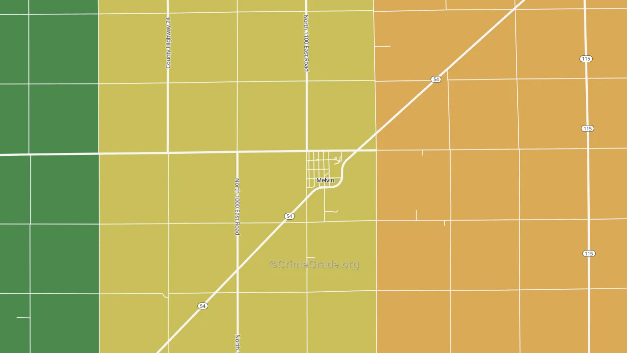 60952, IL Map of Vehicle Theft Rates