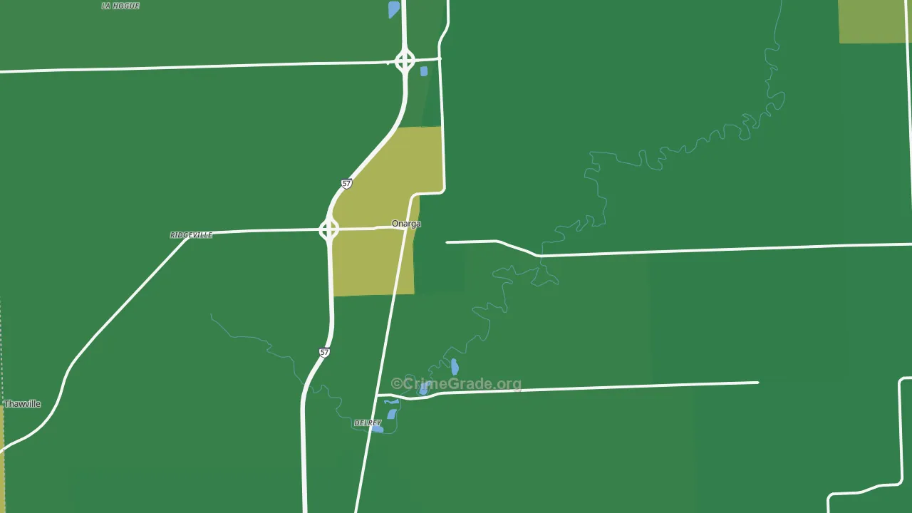60955, IL Map of Vehicle Theft Rates