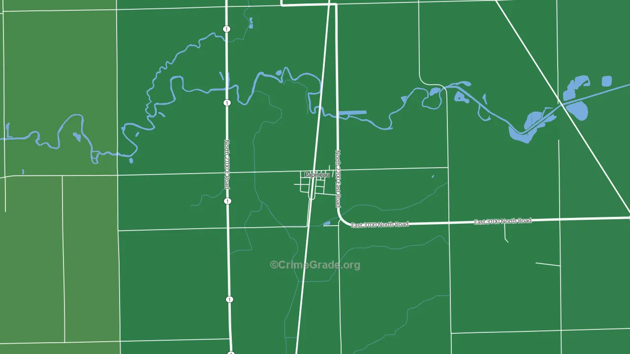 60956, IL Map of Vehicle Theft Rates