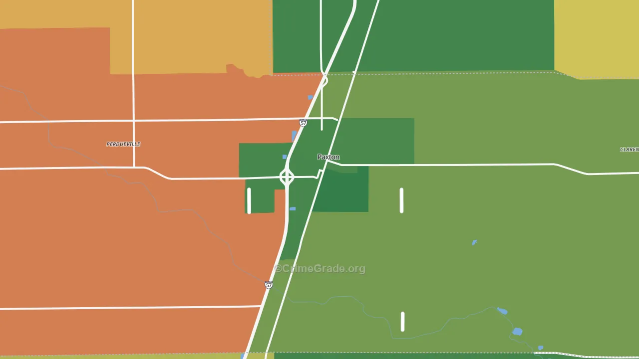 60957, IL Map of Vehicle Theft Rates