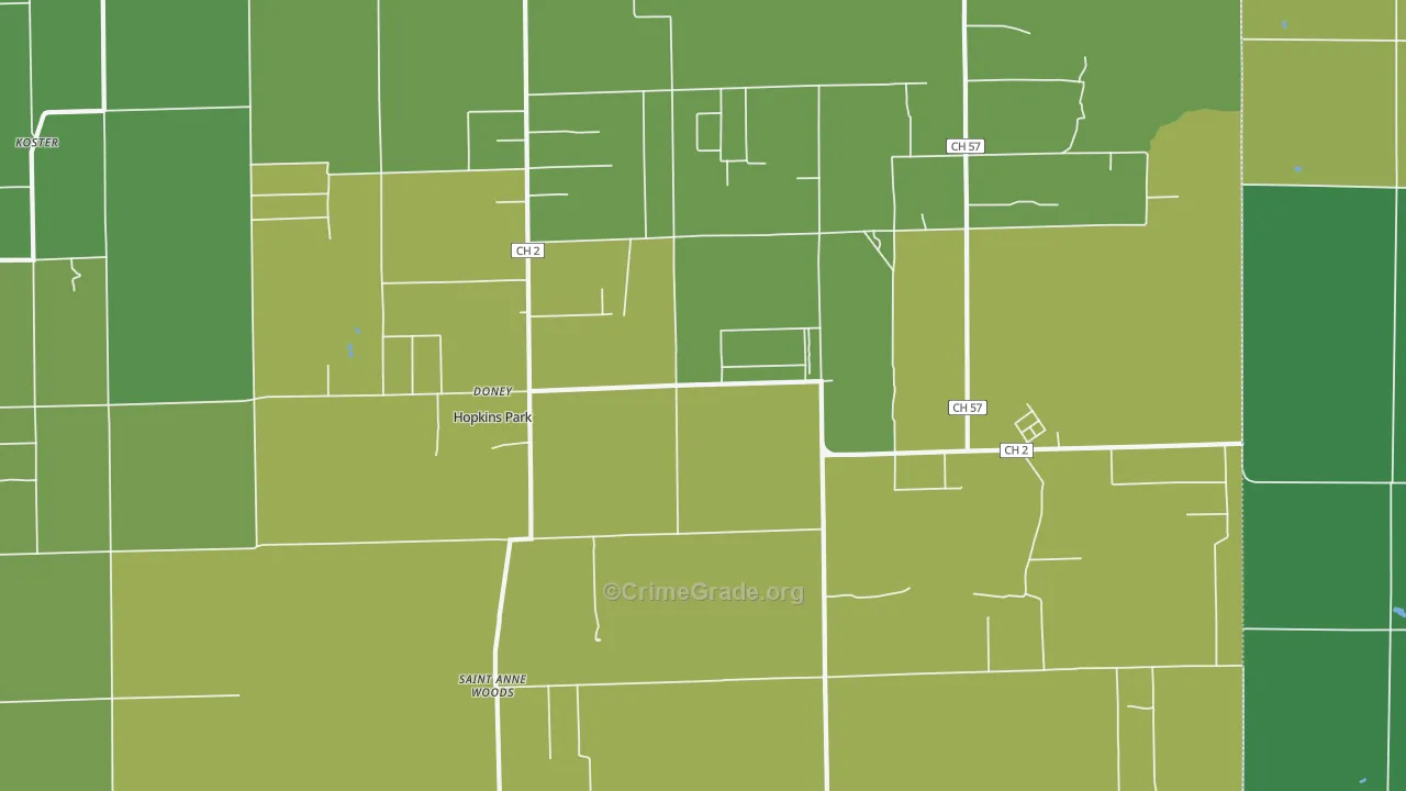 60958, IL Map of Vehicle Theft Rates