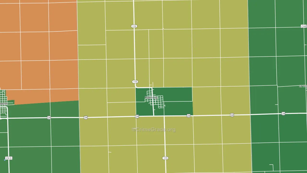 60959, IL Map of Vehicle Theft Rates