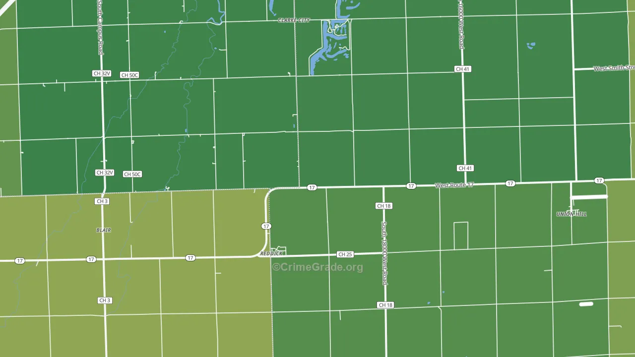 60961, IL Map of Vehicle Theft Rates
